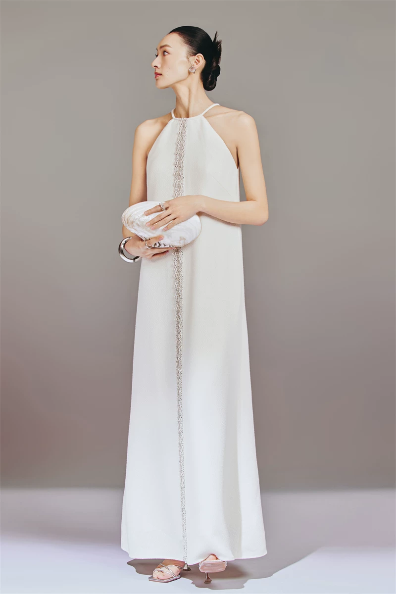 Heavy Industry Light Luxury Nail Bead Hanging Neck Dress Heavy Industry Light Luxury Nail Bead Hanging Neck Dress