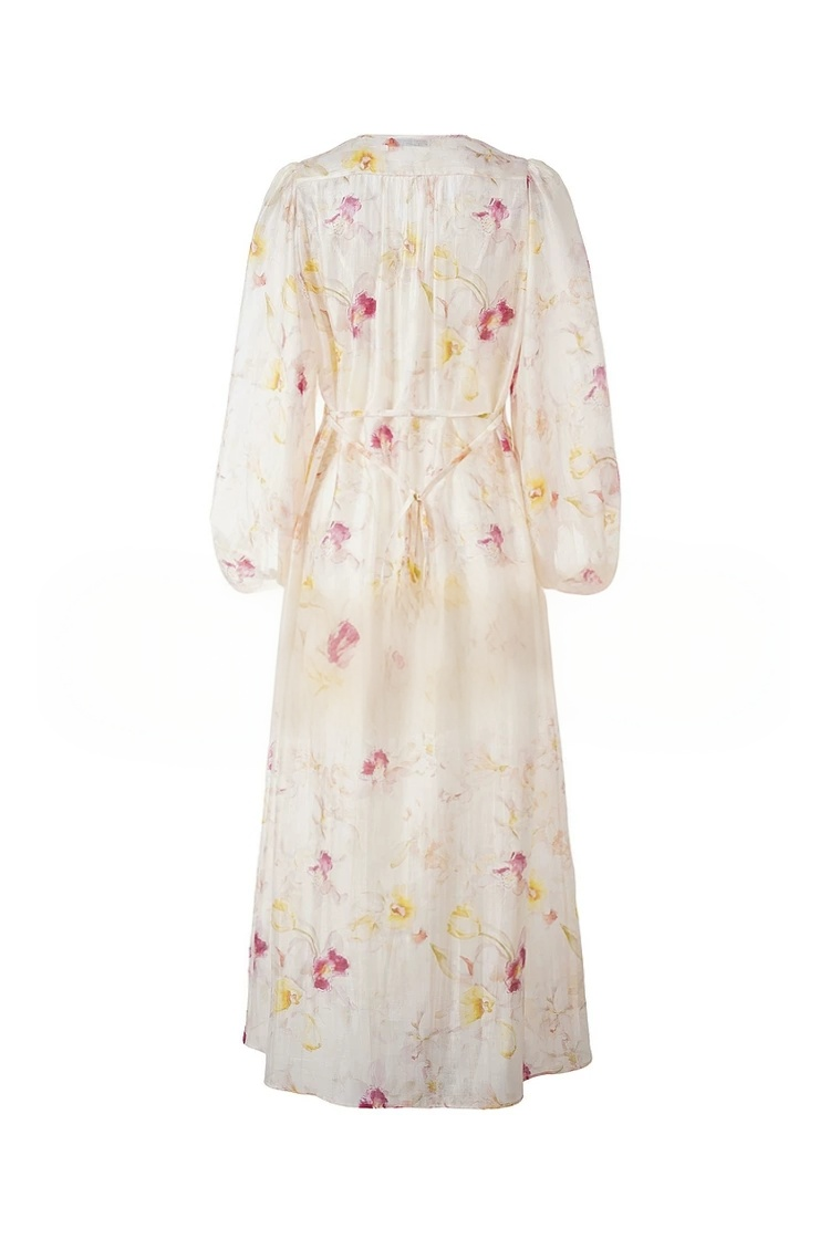 French Romantic Printed Holiday Style Dress French Romantic Printed Holiday Style Dress