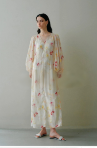 French Romantic Printed Holiday Style Dress
