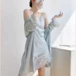 New style sexy ice silk thin lace camisole pajamas