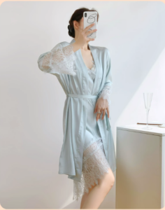 New style sexy ice silk thin lace camisole pajamas