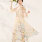2026 Spring New French Romantic Floral Long Dress