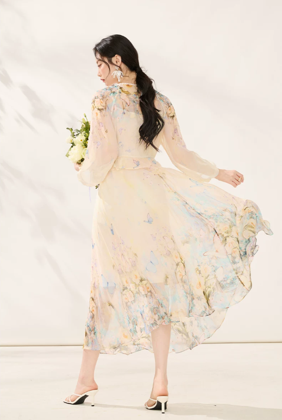2026 Spring New French Romantic Floral Long Dress 2026 Spring New French Romantic Floral Long Dress