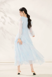 Silk dress 2026 high-end light luxury mulberry silk long skirt vacation dress