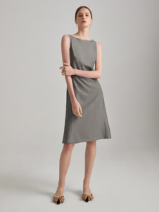 Classic wool suit dress for women