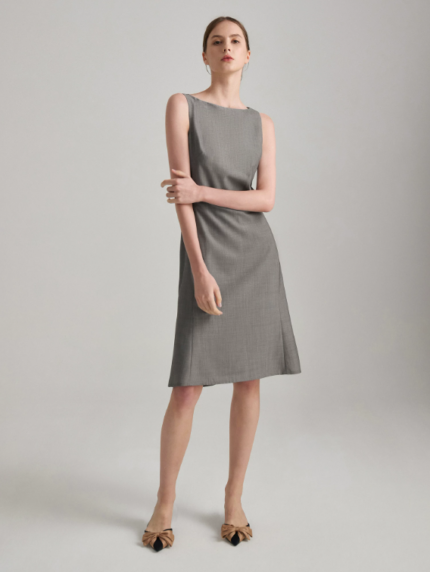 Classic wool suit dress for women