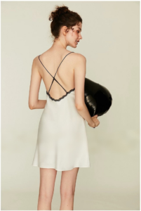 French retro light luxury sexy white lace camisole nightgown