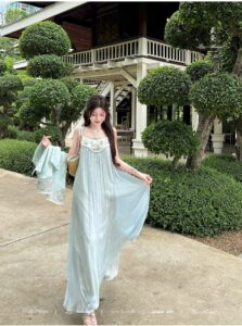 New Chinese style embroidered camisole skirt