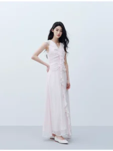 2026 Early Spring New Pink Long Skirt
