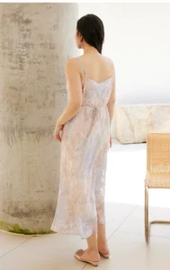 Fairy Fragmented Flower Swinging Neck Chiffon Strap Dress