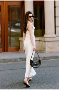 Off white loose neck and backless dress