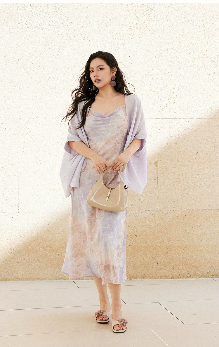 Fairy Fragmented Flower Swinging Neck Chiffon Strap Dress Fairy Fragmented Flower Swinging Neck Chiffon Strap Dress