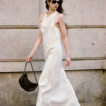 Off white loose neck and backless dress