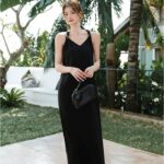 Retro Hepburn style French A-line camisole skirt