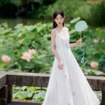 Original Embroidered Strap Dress for Women's New Chinese Style Long Dress