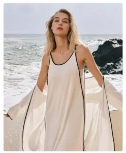 Modal skin friendly breathable home morning gown and nightgown