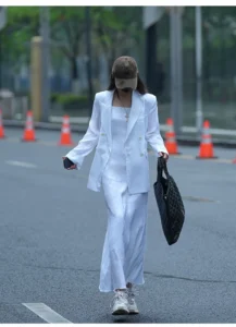 White linen camisole dress