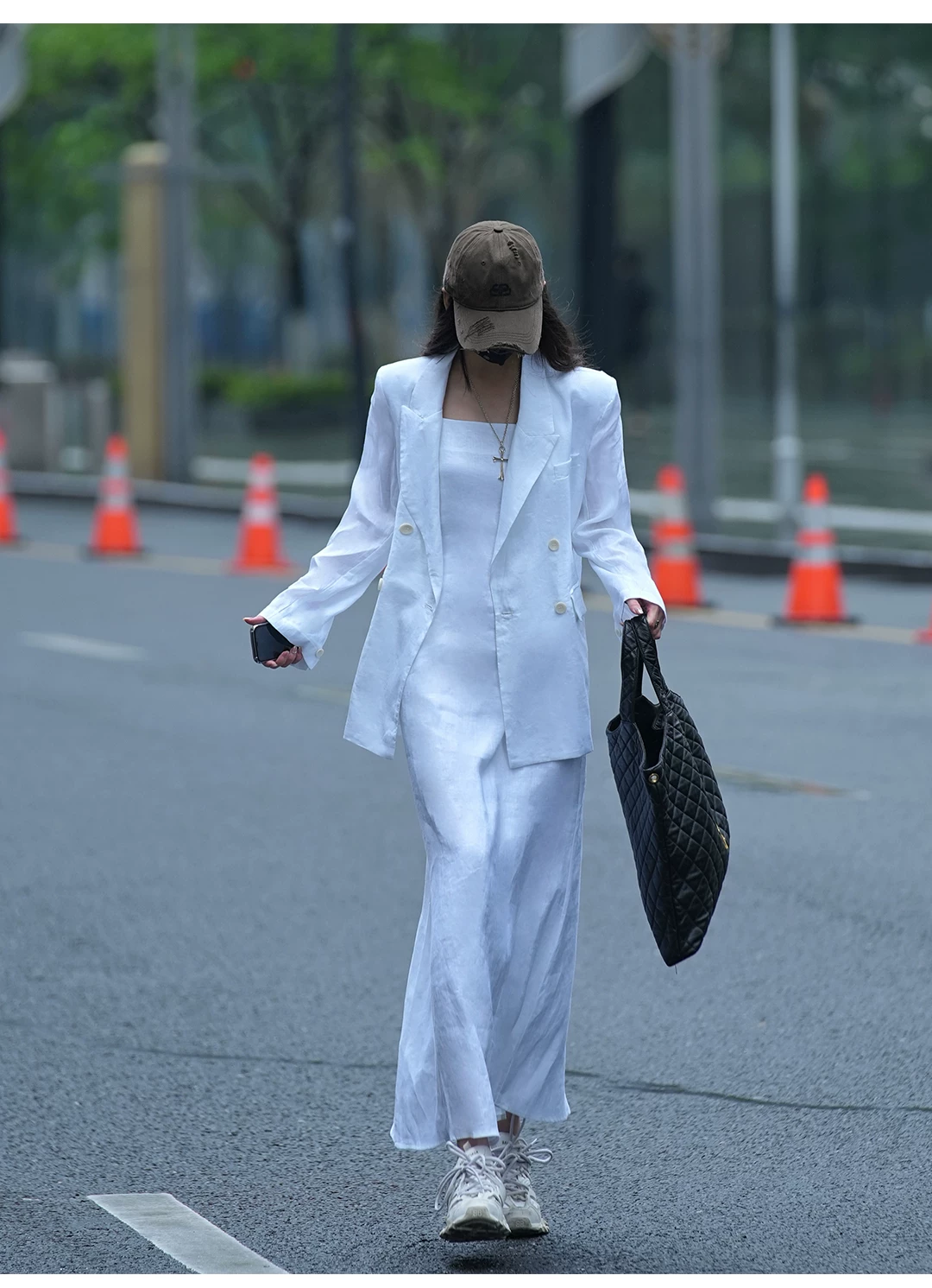 White linen camisole dress!!2214157561576 White linen camisole dress