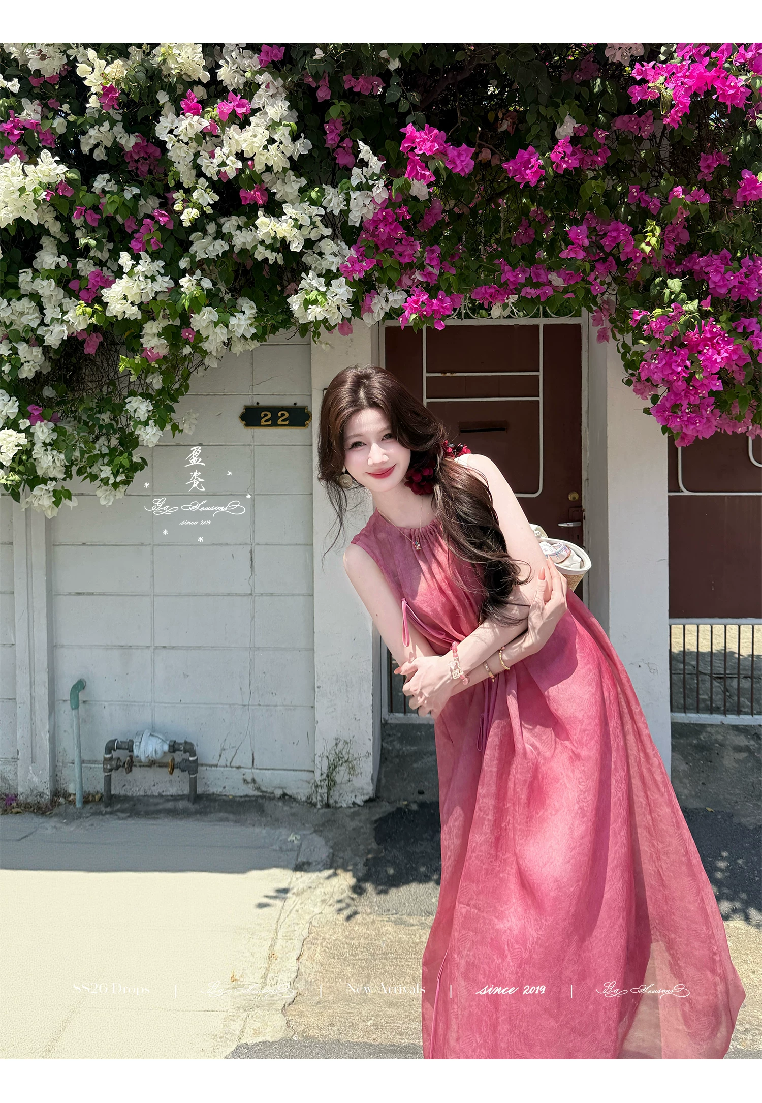 100 mulberry silk blend dress with suspender two-piece set for women's summer vacation long dress!!2206405218914 100 mulberry silk blend dress with suspender two-piece set for women's summer vacation long dress