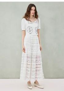 French hollow lace skirt