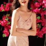 Lace new Chinese style slim fit and slimming camisole fishtail skirt