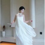 100% Tencel Apricot Strap Dress