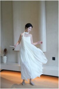 100% Tencel Apricot Strap Dress