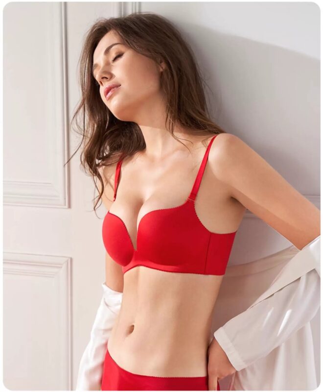 Sexy small chest gathered bra