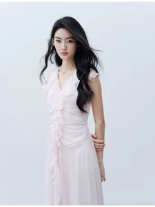 2026 Early Spring New Pink Long Skirt