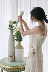 3D flower design, niche suspender dress