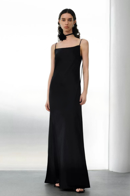 Acetate satin camisole dress