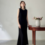 Acetic acid sleeveless big swing fish tail dress