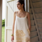 Linen printed camisole dress