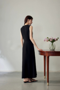 Acetic acid sleeveless big swing fish tail dress