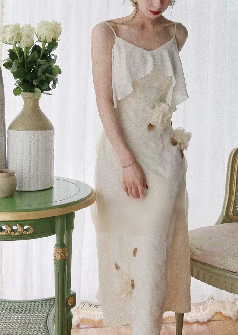 3D flower design, niche suspender dress 3D flower design, niche suspender dress