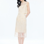 Embroidery set sleeveless shirt half skirt