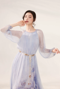 Silk dress 2026 silk printed long skirt, light luxury French skirt