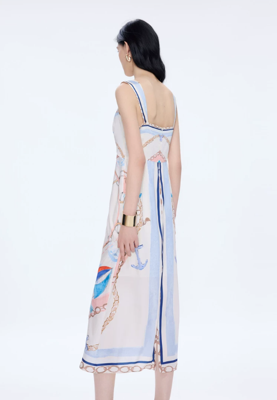 Rhine Island Style Printed Holiday Waist Strap Dress Rhine Island Style Printed Holiday Waist Strap Dress