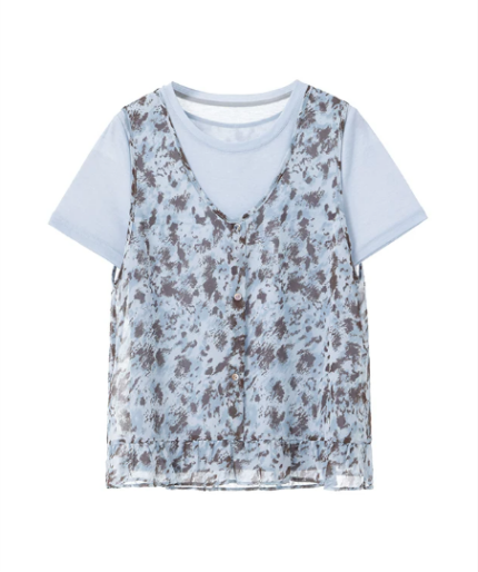 Casual ink painting short sleeved T-shirt for women