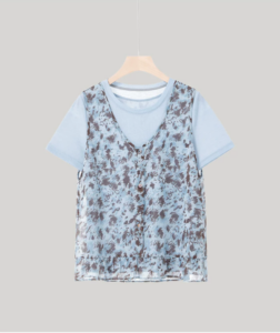 Casual ink painting short sleeved T-shirt for women