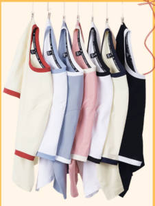 Color blocked pure cotton short sleeved t-shirt for women
