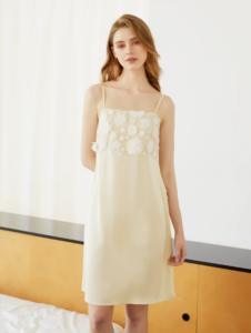 Flower Lace Splicing Women's Pajama Strap Sleeping Skirt