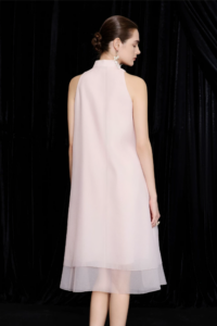 Sleeveless stand up collar dress, fashionable dress