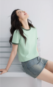 Cotton short sleeved t-shirt for women