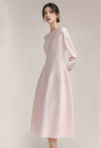 Pink long sleeved dress for women