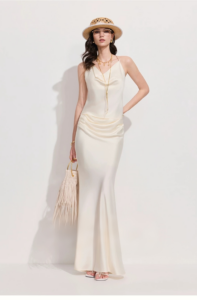 Vest lace patchwork half skirt/ribbon dress