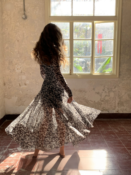 Sleeves, chiffon, floral spring dress