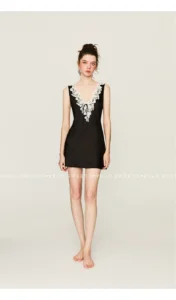 Temperament camisole nightgown sexy lace embroidered short sleepwear