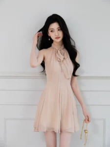 Waist slimming silk dress, fairy dress