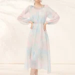 French floral mulberry silk temperament skirt